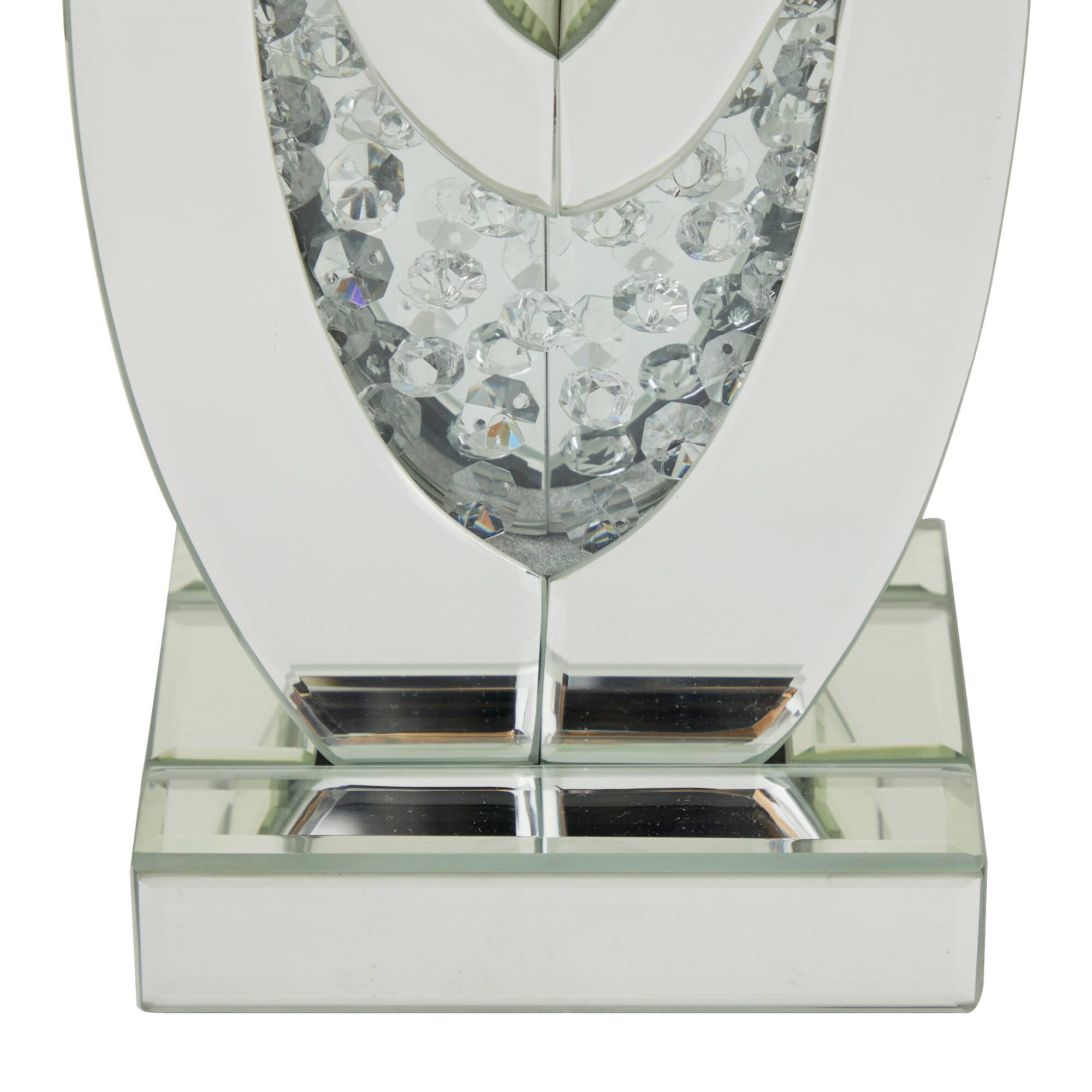 Set of 2 Clear MDF Glam Candle Holder, 17" x 6" x 4"